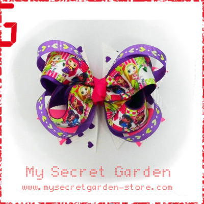 Little Charmers Grosgrain Ribbon Girls 4" Boutique Bow Hair Bows Style A or B( Hair Clip or Hair Band) 